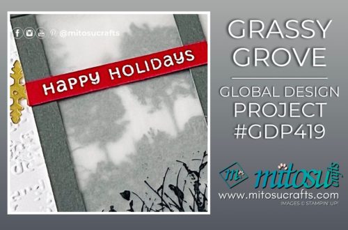 Grassy Grove Winter Scene Happy Holiday Card Idea from Mitosu Crafts by Barry & Jay Soriano Stampin Up UK France Germany Austria Netherlands Belgium Ireland