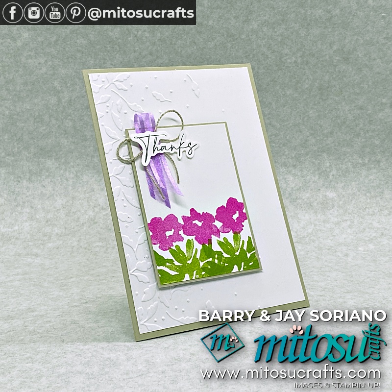 Hand-Penned Flowers & Petals Thank You Card Projects Idea from Mitosu Crafts UK by Barry Selwood & Jay Soriano Independent Stampin' Up! Demonstrators