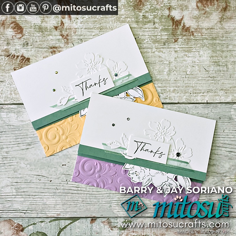 Hand-Penned Petals Thank You Card Ideas from Mitosu Crafts UK by Barry Selwood & Jay Soriano Independent Stampin' Up! Demonstrators