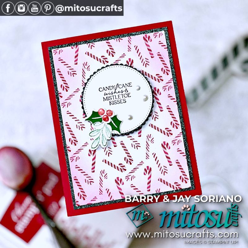 Handmade Candy Cane Christmas Card ideas from Barry & Jay Soriano Mitosu Crafts Independent Stampin Up Demonstrators UK, France, Germany, Austria, The Netherlands, Belgium & Ireland