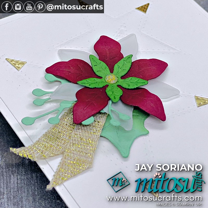 Handmade Christmas Star with Poinsettia Card for Stamping Sunday from Mitosu Crafts UK by Barry & Jay Soriano Stampin' Up! Demonstrators