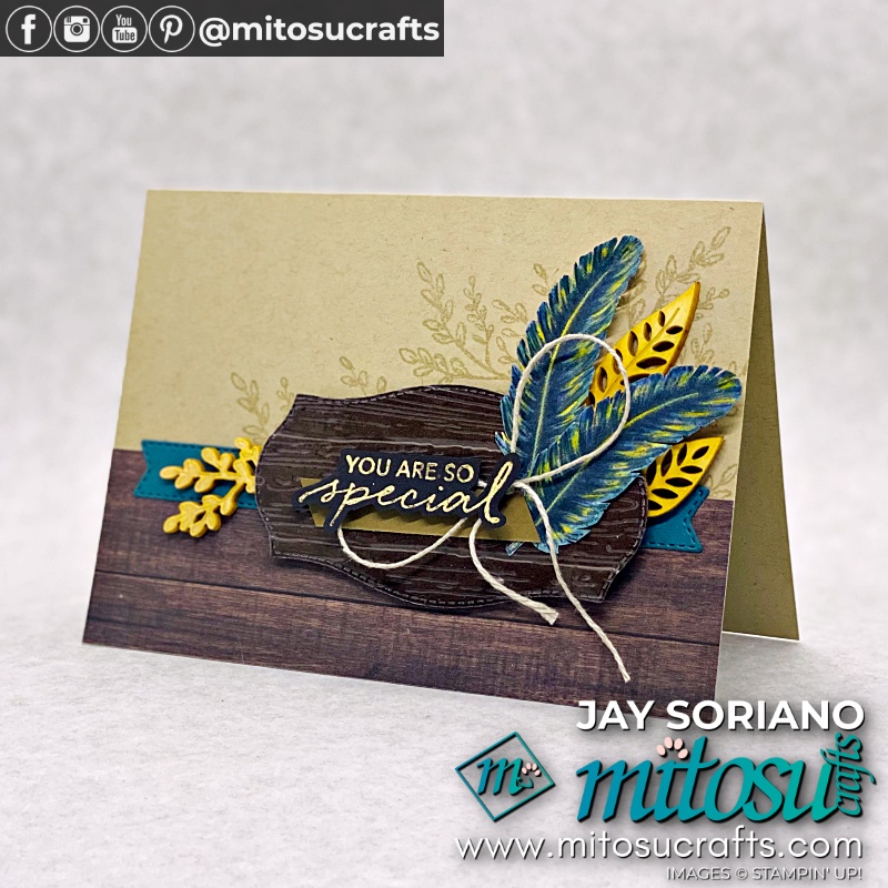 Side View of Handmade Masculine Card with Tasteful Touches for Stamp Review Crew from Mitosu Crafts UK by Barry Selwood & Jay Soriano Independent Stampin' Up! Demonstrators