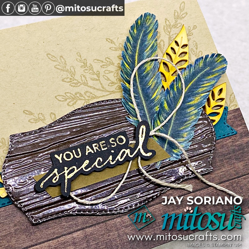 Glossy Embossed Die Cut Close Up of Handmade Masculine Card with Tasteful Touches for Stamp Review Crew from Mitosu Crafts UK by Barry Selwood & Jay Soriano Independent Stampin' Up! Demonstrators