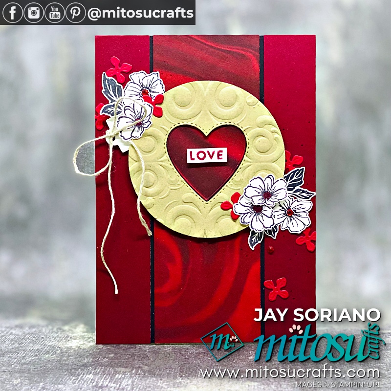 Handmade Valentines Love Card with Friendly Hello and Simply Marbleous DSP from Mitosu Crafts by Barry Selwood & Jay Soriano Stampin' Up! Demonstrators UK France Germany Austria & The Netherlands