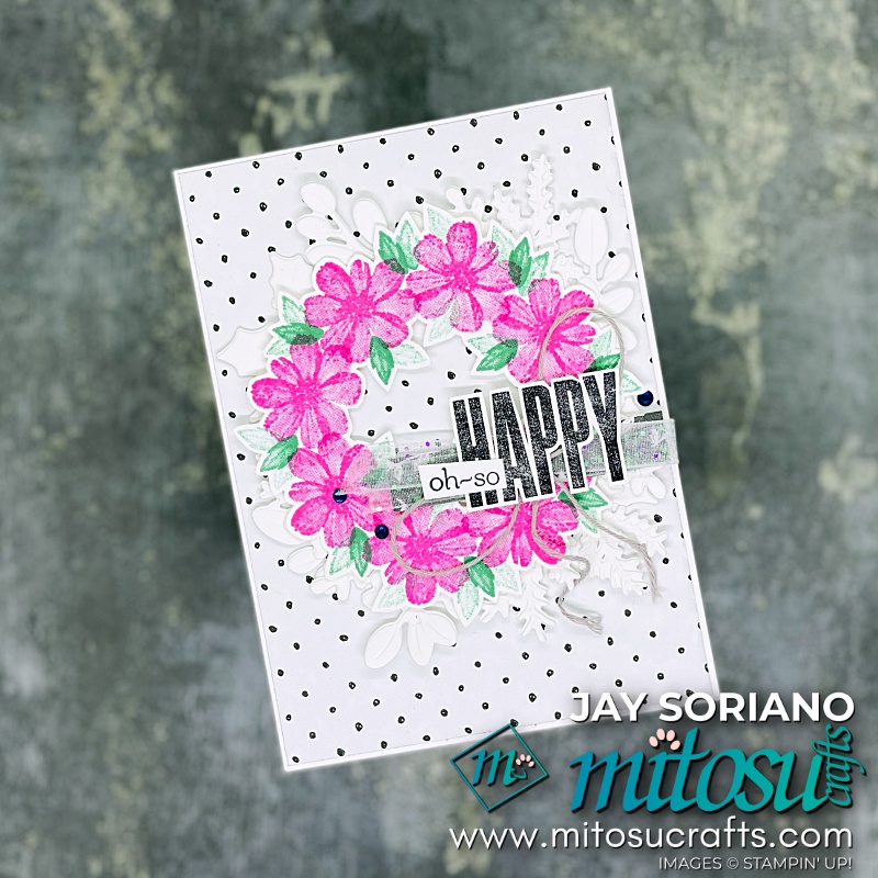 Heartfelt Card with Delicate Dahlia Wreath and Beautiful Penned SAB from Mitosu Crafts UK by Barry & Jay Soriano Stampin Up Demonstrators