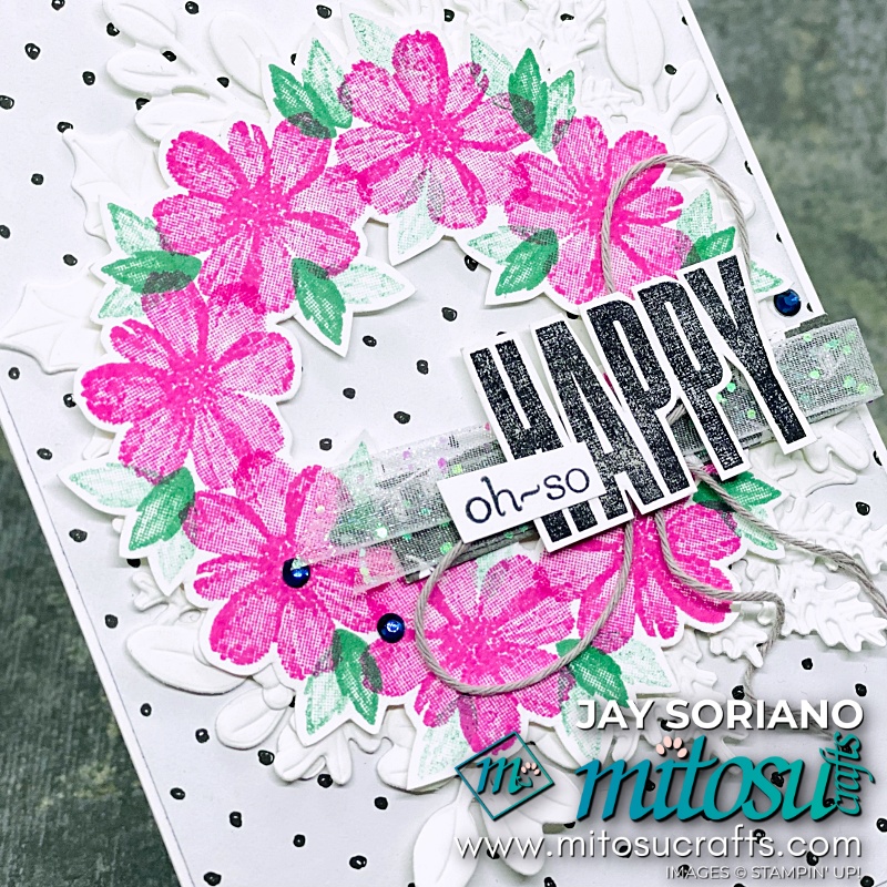 Heartfelt Card with Delicate Dahlia Wreath and Beautiful Penned SAB from Mitosu Crafts UK by Barry & Jay Soriano Stampin Up Demonstrators
