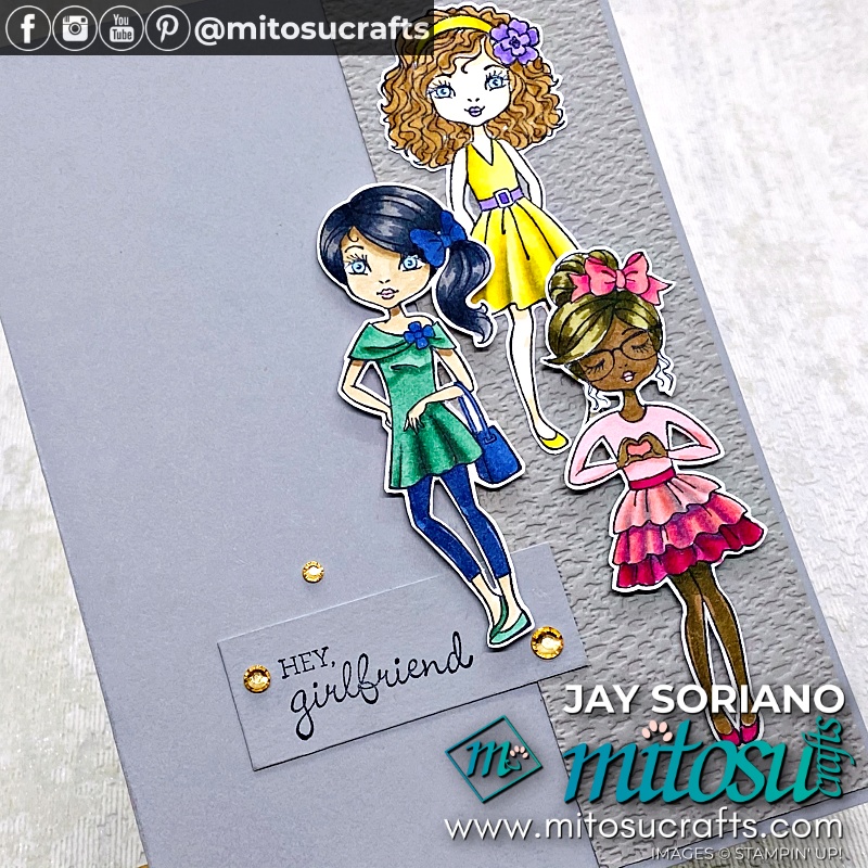 Hey Girlfriend with Different Skin Tones in Stampin Blends Colour from Mitosu Crafts UK by Barry Selwood & Jay Soriano Independent Stampin' Up! Demonstrators