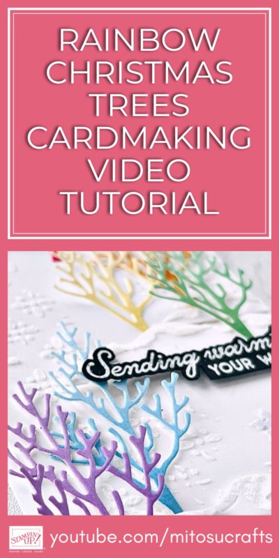 How To Make A Christmas Card with Rainbow Trees & Embossing Paste Video Tutorial