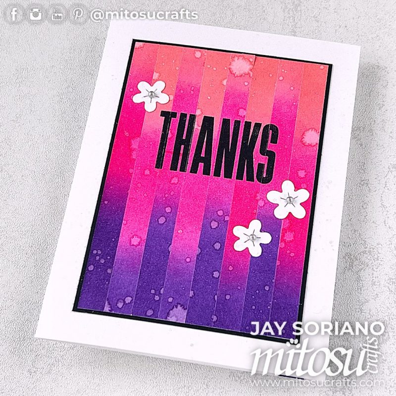 Ink Blending Background Strips Technique Card Idea Mitosu Crafts by Barry & Jay Soriano Stampin Up UK France Germany Austria Netherlands Belgium Ireland