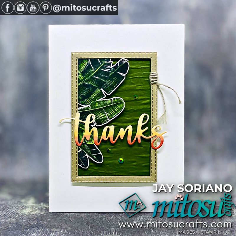 Island Vibes FREE Sale-A-Bration SAB Card Idea from Mitosu Crafts by Barry Selwood & Jay Soriano Stampin' Up! Demonstrators UK France Germany Austria & The Netherlands
