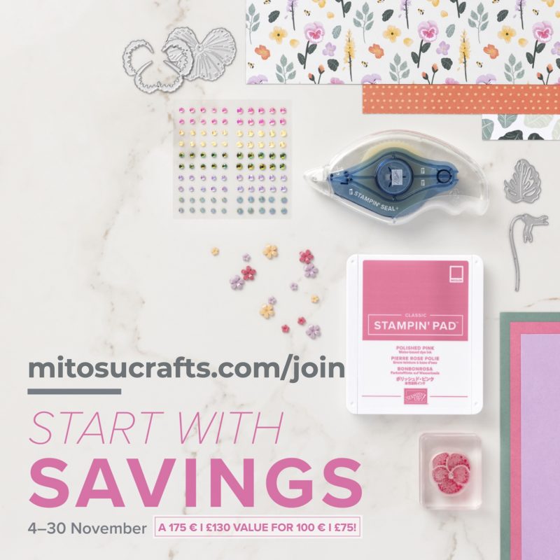 Join Stampin' Up! Promotion Start with Savings from Mitosu Crafts UK by Barry & Jay Soriano Sq