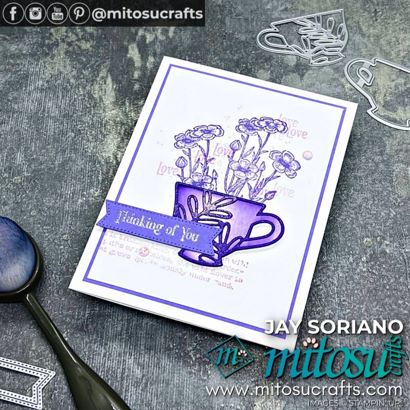 Jubilee Inspired Quiet Meadow Card Idea with Teacup from Mitosu Crafts by Barry Selwood & Jay Soriano Stampin' Up! Demonstrators UK France Germany Austria The Netherlands