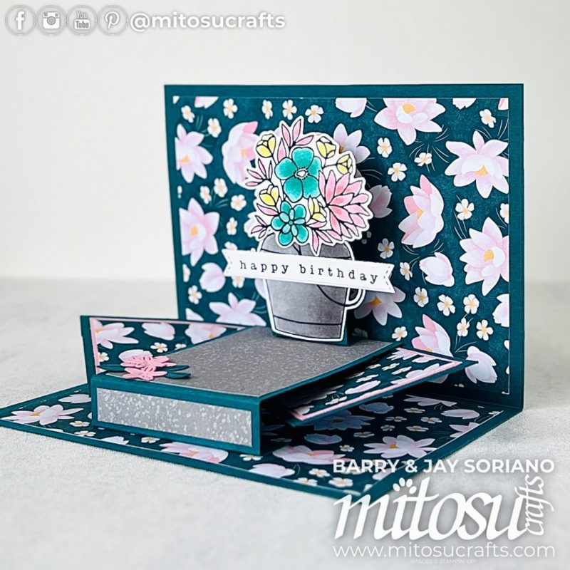 Lily Pond Lane Country Flowers Floral Hideaway Pop Up Card Idea Mitosu Crafts by Barry & Jay Soriano Stampin' Up! UK France Germany Austria Netherlands Belgium Ireland