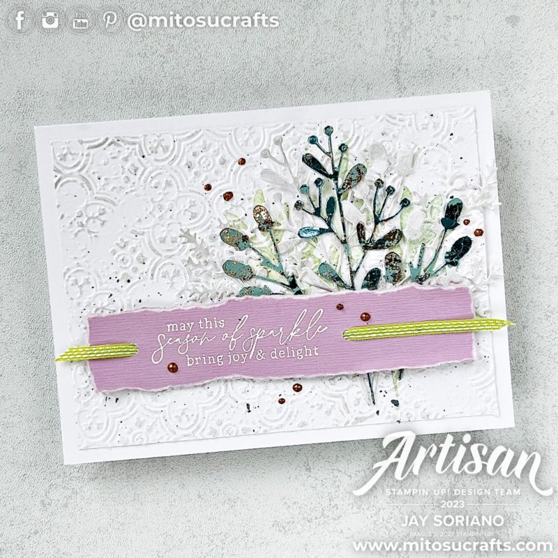 Magical Meadow Foliage Die Cuts Stampin Up Handmade Christmas Card Idea from Mitosu Crafts by Barry & Jay Soriano Stampin Up UK France Germany Austria Netherlands Belgium Ireland