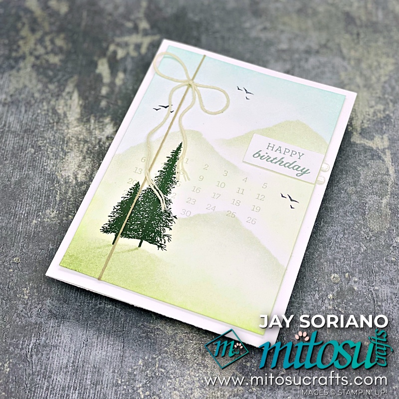 Masculine Card Mountain Air Scene with Soft Pastels from Mitosu Crafts UK by Barry & Jay Soriano Stampin' Up! Demonstrators