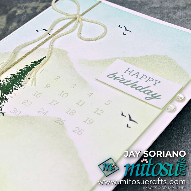 Masculine Card Mountain Air Scene with Soft Pastels from Mitosu Crafts UK by Barry & Jay Soriano Stampin' Up! Demonstrators