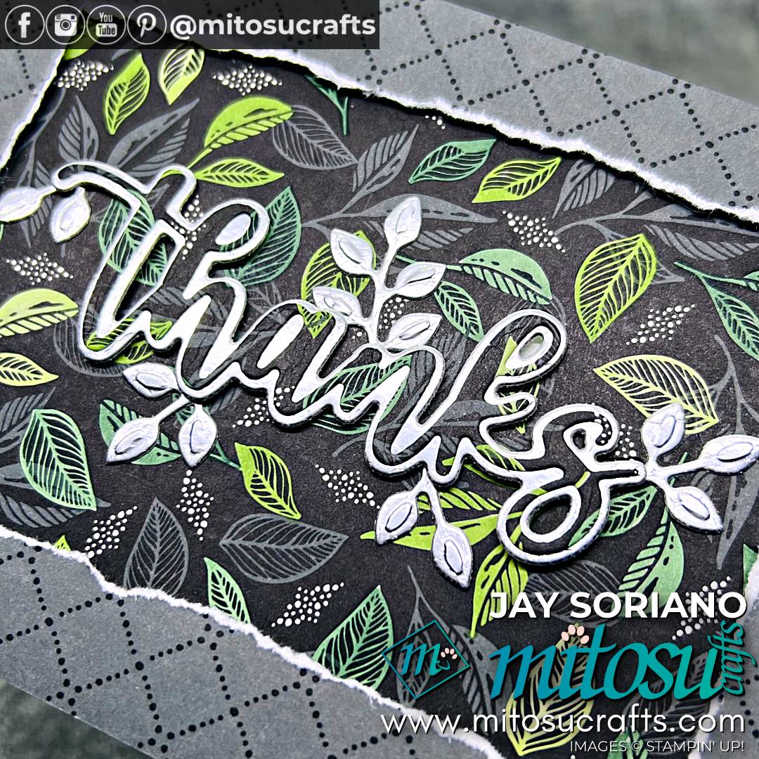 Masculine Thank You Card with Coloured Pattern Paper from Mitosu Crafts by Barry Selwood & Jay Soriano Stampin' Up! Demonstrators UK France Germany Austria & The Netherlands