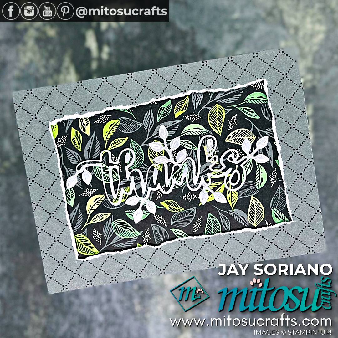Masculine Thank You Card with Coloured Pattern Paper from Mitosu Crafts by Barry Selwood & Jay Soriano Stampin' Up! Demonstrators UK France Germany Austria & The Netherlands