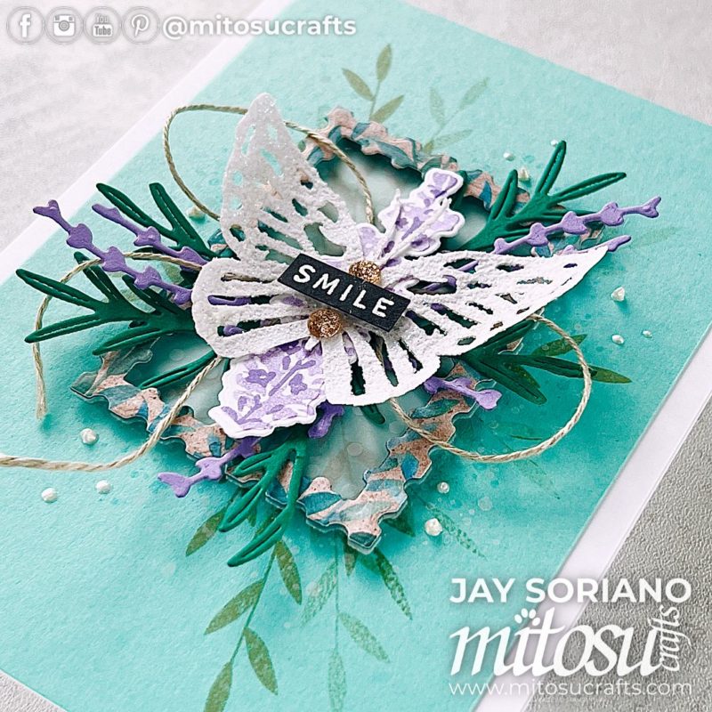 Painted Lavender Shimmer Paper Butterfly Card Idea Mitosu Crafts by Barry & Jay Soriano Stampin' Up! UK France Germany Austria Netherlands Belgium Ireland