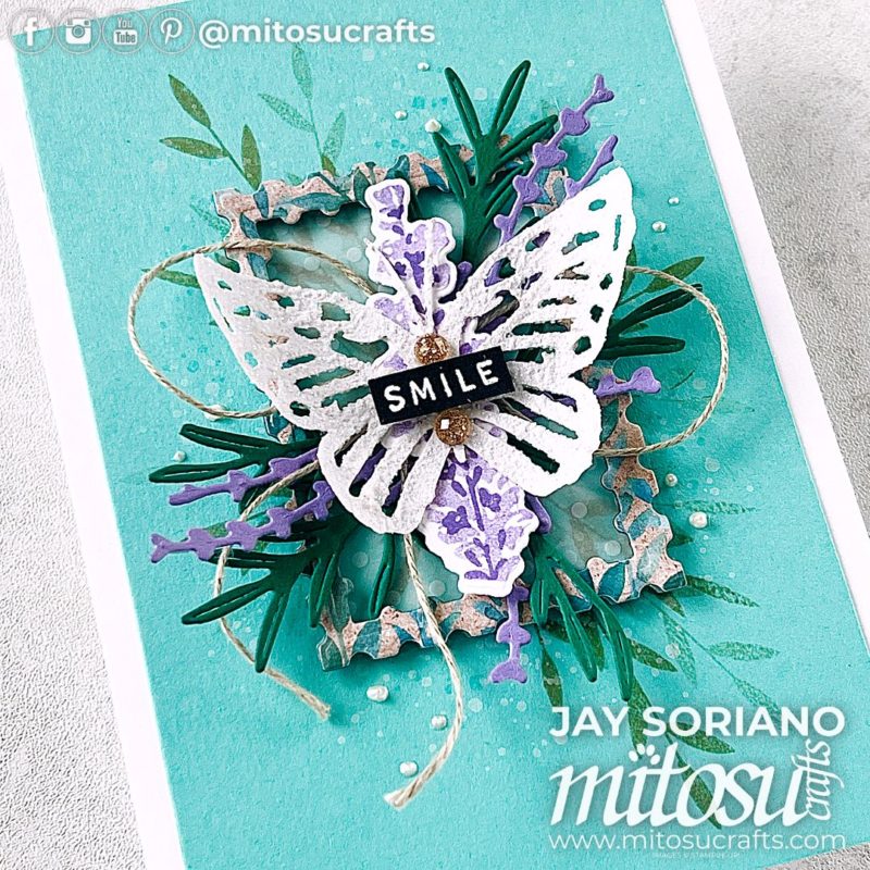 Painted Lavender Shimmer Paper Butterfly Card Idea Mitosu Crafts by Barry & Jay Soriano Stampin' Up! UK France Germany Austria Netherlands Belgium Ireland