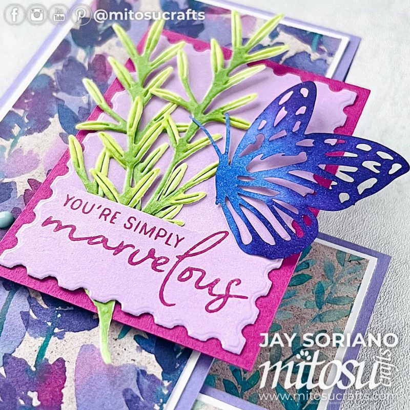 Perennial Painted Lavender Faux Stepper Fun Fold Card Idea Mitosu Crafts by Barry & Jay Soriano Stampin' Up! UK France Germany Austria Netherlands Belgium Ireland