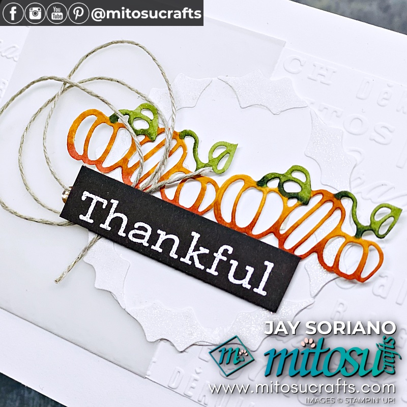 Pumpkin Pie Card with Holly Border Punch from Mitosu Crafts UK by Barry & Jay Soriano Stampin' Up! Demonstrators