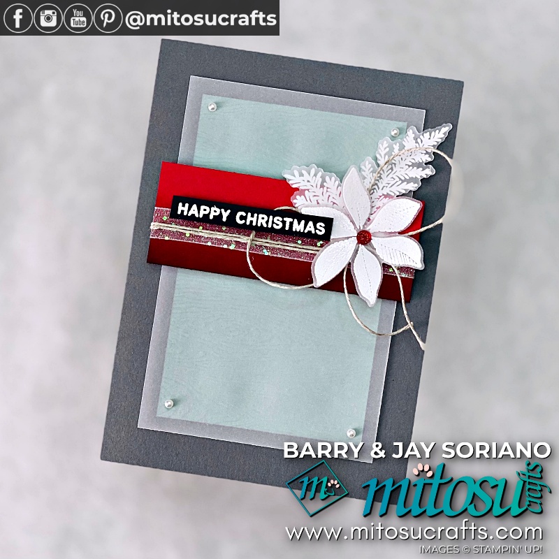 Poinsettia Embossing On Vellum Christmas Card OnStageAtHome Swap from Mitosu Crafts UK by Barry & Jay Soriano Stampin' Up! Demonstrators