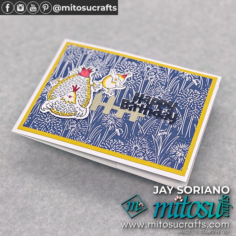 Pop Up Flap Gift Card Holder using Hey Birthday Chick and Dandy Garden with video tutorial from Mitosu Crafts UK by Barry Selwood & Jay Soriano Independent Stampin' Up! Demonstrators