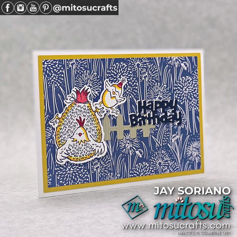 Pop Up Flap Gift Card Holder using Hey Birthday Chick and Dandy Garden with video tutorial from Mitosu Crafts UK by Barry Selwood & Jay Soriano Independent Stampin' Up! Demonstrators