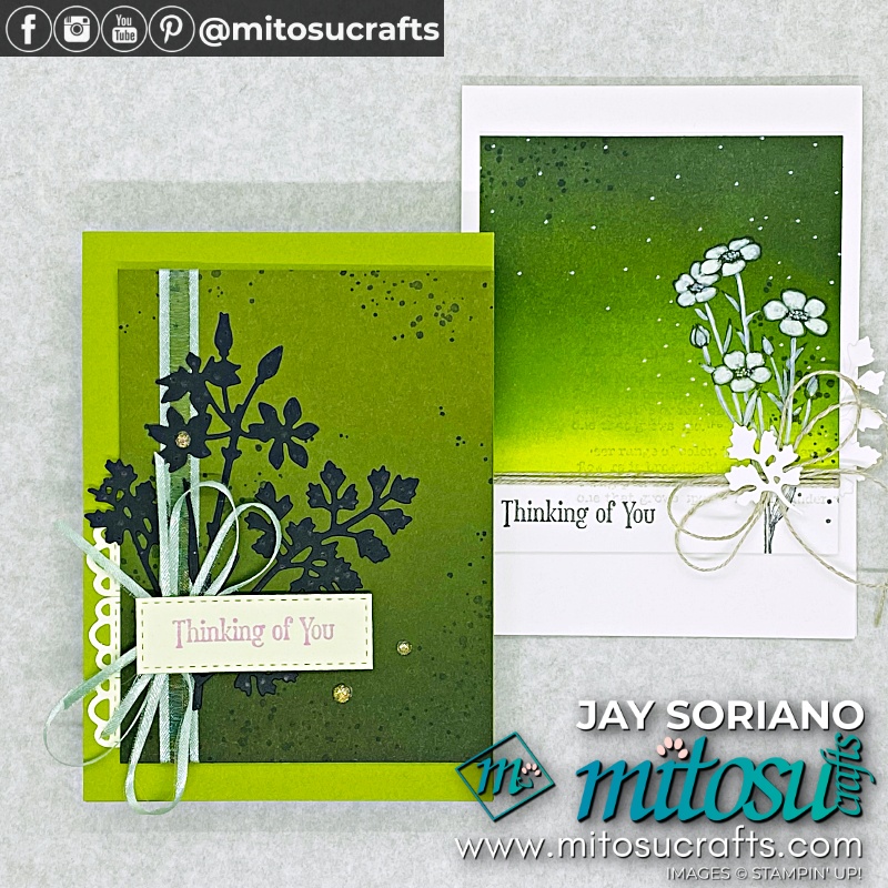 Quiet Meadow Thinking of You Card Ideas with Blending Brushes from Mitosu Crafts UK by Barry Selwood & Jay Soriano Independent Stampin' Up! Demonstrators