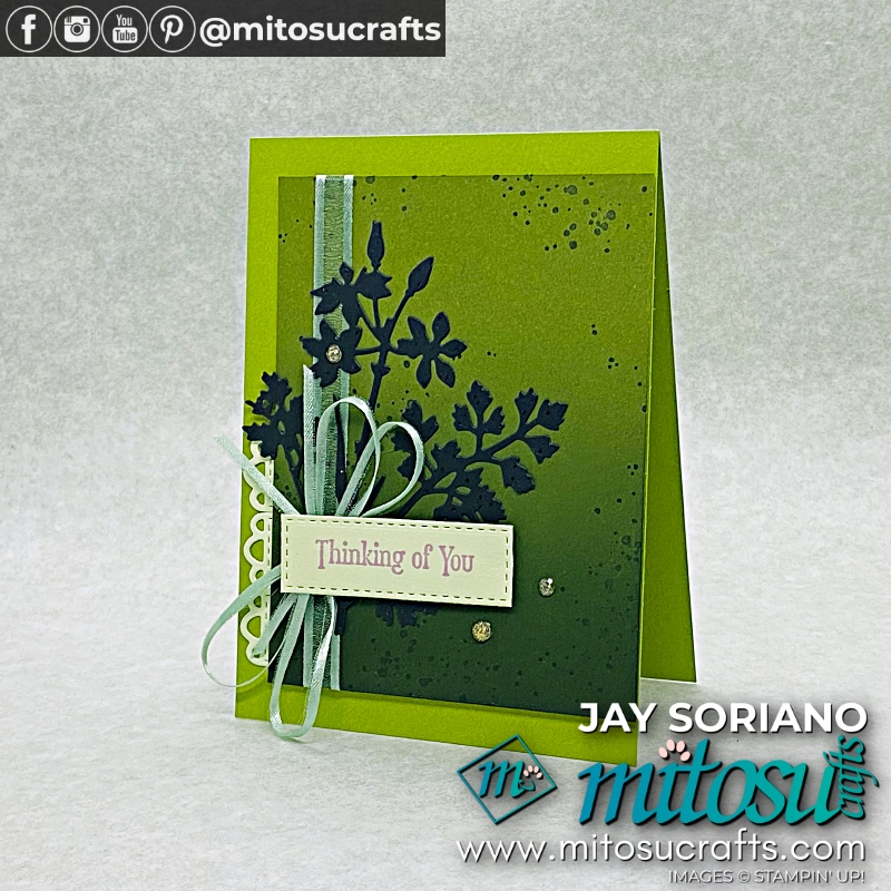 Quiet Meadow Thinking of You Card Idea with Blending Brushes from Mitosu Crafts UK by Barry Selwood & Jay Soriano Independent Stampin' Up! Demonstrators