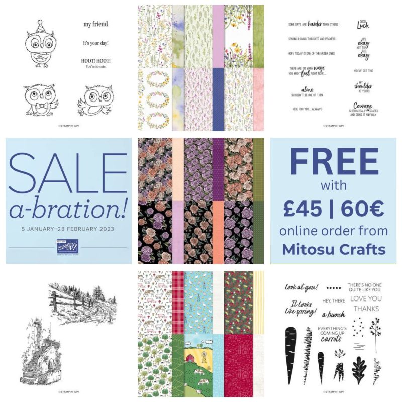 Sale-A-Bration SAB 2023 FREE Stampin Up Products from Mitosu Crafts UK £45