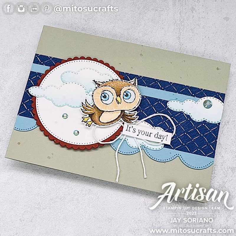 Sale-A-Bration SAB Adorable Owls Card Idea from Mitosu Crafts by Barry & Jay Soriano Stampin Up UK France Germany Austria Netherlands Belgium Ireland