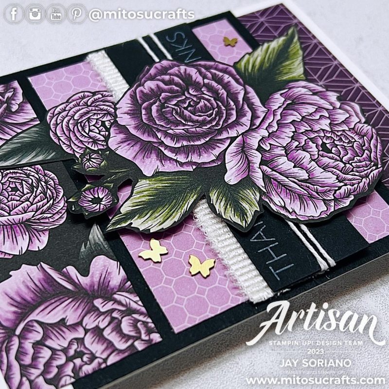 Sale-A-Bration SAB FREE Favored Flowers DSP Card Idea from Mitosu Crafts by Barry & Jay Soriano Stampin Up UK France Germany Austria Netherlands Belgium Ireland
