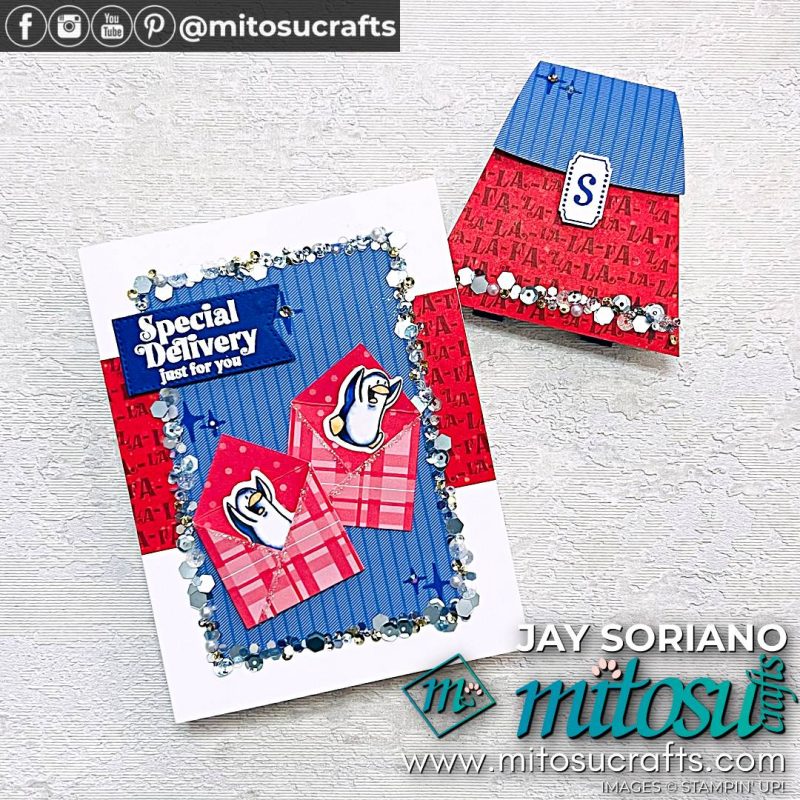 Santa Express Christmas Card & Backpack Treat Holder Ideas from Mitosu Crafts by Barry & Jay Soriano Stampin' Up! UK France Germany Austria Netherlands Belgium Ireland