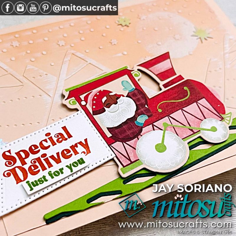 Santa's Delivery Card Idea from Mitosu Crafts by Barry & Jay Soriano Stampin' Up! UK France Germany Austria Netherlands Belgium Ireland