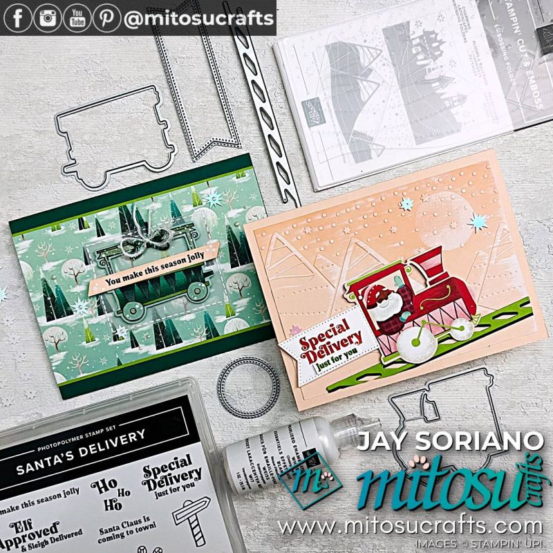 Santa's Delivery Card Ideas from Mitosu Crafts by Barry & Jay Soriano Stampin' Up! UK France Germany Austria Netherlands Belgium Ireland