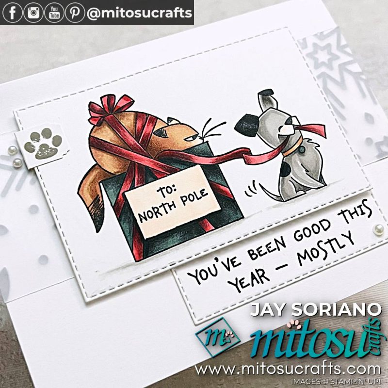 Simple Layout with North Pole Mischief Card Idea from Mitosu Crafts by Barry & Jay Soriano Stampin' Up! UK France Germany Austria Netherlands Belgium Ireland