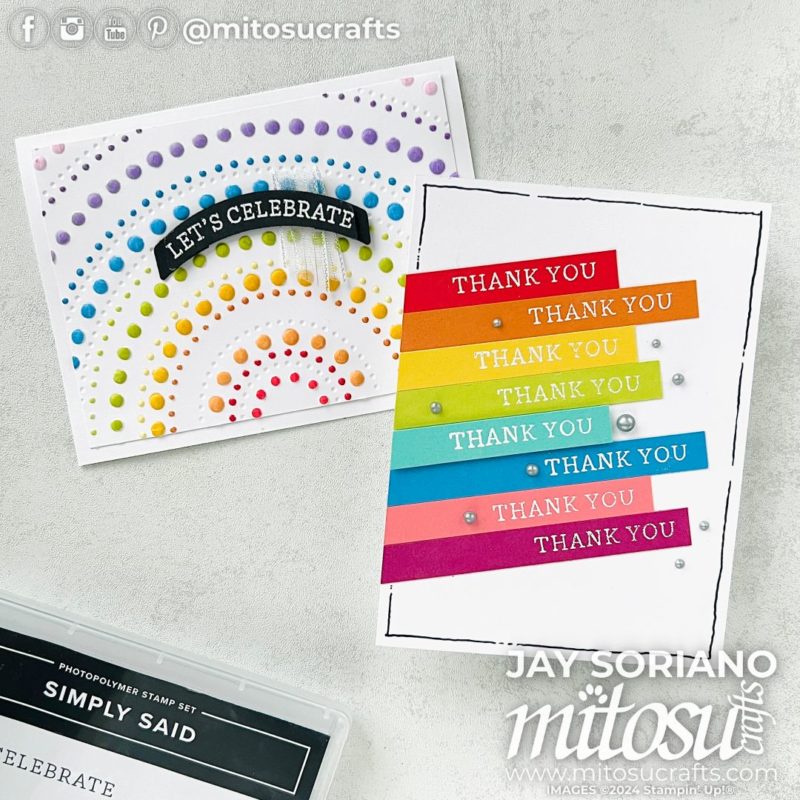 Simply Said Rainbow Card Making Idea Mitosu Crafts by Barry & Jay Soriano Stampin' Up! UK France Germany Austria Netherlands Belgium Ireland