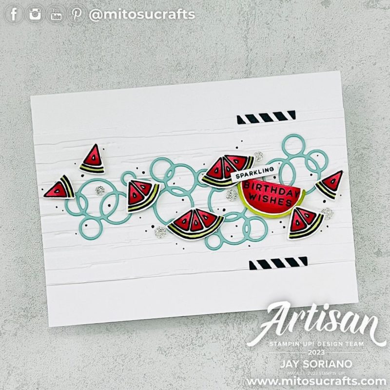 Simply Sparkling Watermelon Card Idea from Mitosu Crafts by Barry & Jay Soriano Stampin' Up! UK France Germany Austria Netherlands Belgium Ireland