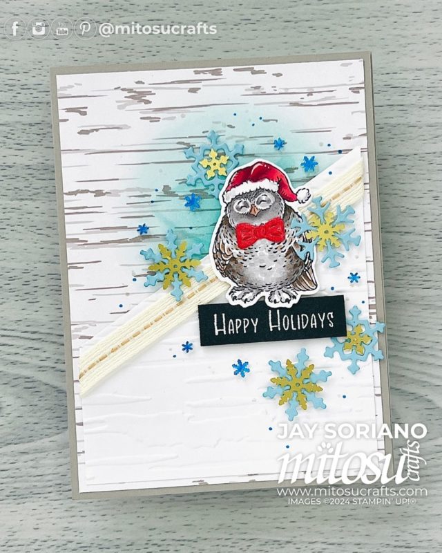 Snowflake Christmas Friends Owl Card Making Idea Mitosu Crafts by Barry & Jay Soriano Stampin' Up! UK France Germany Austria Netherlands Belgium Ireland