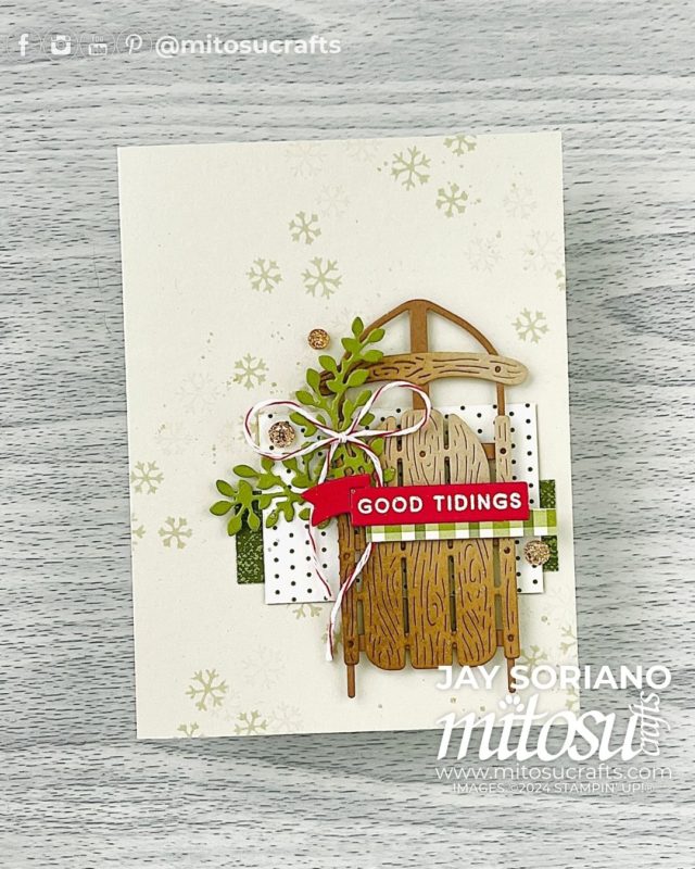 Sophisticated Sled Winter Christmas Card Making Idea Mitosu Crafts by Barry & Jay Soriano Stampin' Up! UK France Germany Austria Netherlands Belgium Ireland