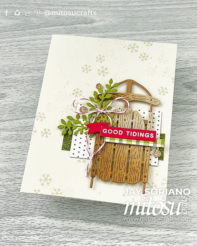 Sophisticated Sled Winter Christmas Card Making Idea Mitosu Crafts by Barry & Jay Soriano Stampin' Up! UK France Germany Austria Netherlands Belgium Ireland