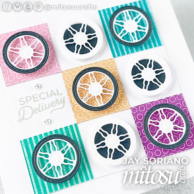 Special Delivery Legendary Wheels In Color DSP Card Idea Mitosu Crafts by Barry & Jay Soriano Stampin' Up! UK France Germany Austria Netherlands Belgium Ireland