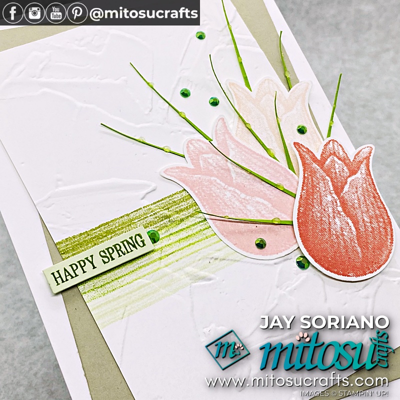 Happy Spring Fling Cards with Triple Timeless Tulips by Stampin Up from Mitosu Crafts UK by Barry Selwood & Jay Soriano Independent Stampin' Up! Demonstrators