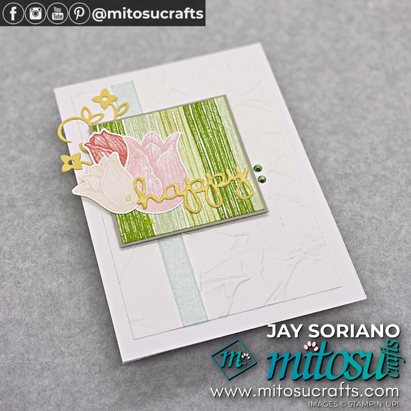 Happy Spring Fling Cards with Repeat Stamping Timeless Tulips by Stampin Up from Mitosu Crafts UK by Barry Selwood & Jay Soriano Independent Stampin' Up! Demonstrators