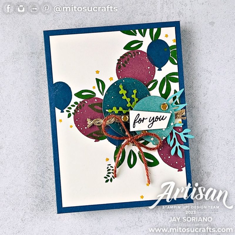 Stampin' Up! Beautiful Balloons Handmade Card Idea from Mitosu Crafts by Barry & Jay Soriano Stampin Up UK France Germany Austria Netherlands Belgium Ireland