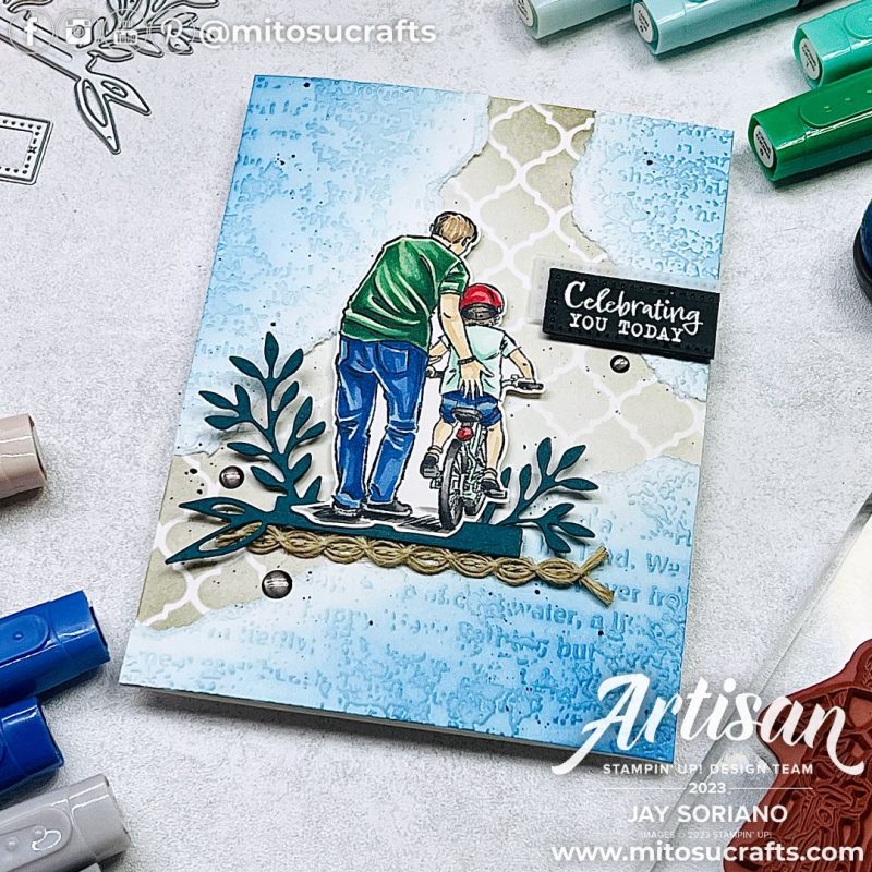 Stampin Up Beside Me Masculine Card Idea from Mitosu Crafts by Barry & Jay Soriano Stampin Up UK France Germany Austria Netherlands Belgium Ireland