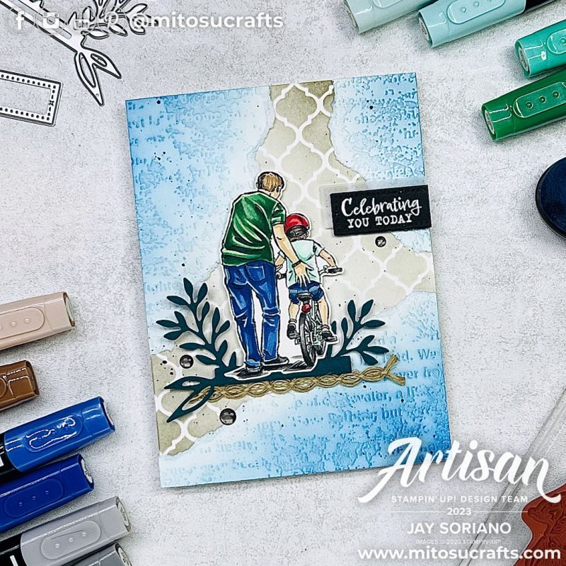 Stampin Up Beside Me Masculine Card Idea from Mitosu Crafts by Barry & Jay Soriano Stampin Up UK France Germany Austria Netherlands Belgium Ireland