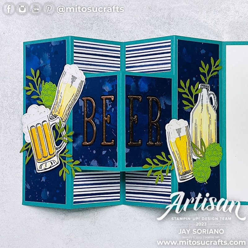 Stampin' Up! Brewed For You Special Tri-Fold Shutter Card Idea from Mitosu Crafts by Barry & Jay Soriano Stampin Up UK France Germany Austria Netherlands Belgium Ireland
